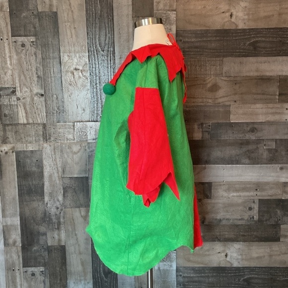 Men’s Christmas Elf costume red green festive holiday party Santa Halloween - Picture 11 of 14